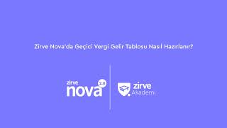 Zirve Nova 20da Geçici Vergi Gelir Tablosu Hazırlama [upl. by Verne]