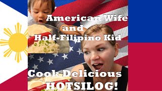 American Wife Tries to Cook Filipino Breakfast Hotsilog [upl. by Huntlee]