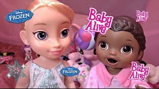 BABY ALIVE has a playdate with ELSA The Lilly and Mommy Show [upl. by Eiluj]