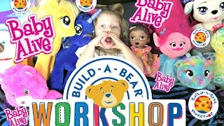 BABY ALIVE get a BUILDABEAR TROLLS The Lilly and Mommy show [upl. by Eegnat]