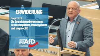 Hagen Kohl Die Grundsteuerberechnung ist zu kompliziert intransparent und ungerecht [upl. by Aicemak]