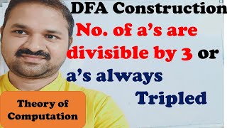 DFA for number of as are divisibly by 3  DFA for as always appears tripled [upl. by Yran]