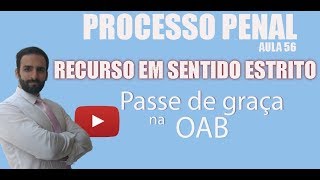 RESE Quando Usar Recurso em Sentido Estrito  Processo Penal  Aula 56  2017 Prova da OAB [upl. by Sperry691]