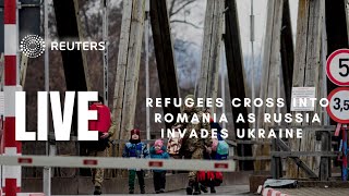 LIVE Refugees cross into Romania as Russia invades Ukraine [upl. by Bamby]