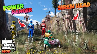 GTA 5 MOD POWER RANGER DIKALAHKAN SIREN HEAD DI HUTAN [upl. by Ardna]