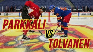 HOCKEY CHALLENGE JAAKKO PARKKALI VS EELI TOLVANEN [upl. by Nirroc]