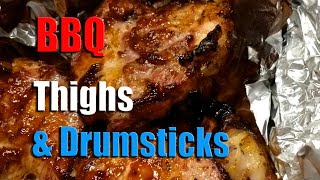 How to Grill Juicy BBQ Chicken Thighs amp Drumsticks [upl. by Barger]