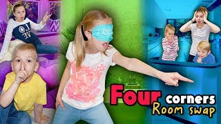 Four Corners Room SWAP Tannerites 4 Corners Blindfold GAME [upl. by Eclud]