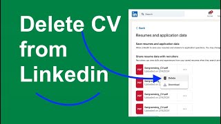 How to Delete CV from LinkedIn  Find and remove your CV online  LinkedIn [upl. by Lynda]