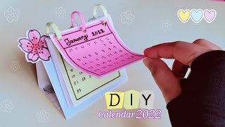 How to make a 2022 desk calendar  diy calendar paper Mini calendar paper crafts for school  DIY [upl. by Petuu866]