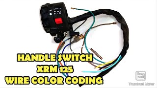 Handle switch XRM 125 wire Color Coding [upl. by Araihc361]