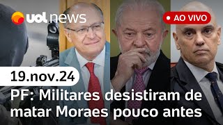 Plano para matar Lula e Moraes Flávio Bolsonaro ironiza Braga Netto envolvido  ao vivo  UOL News [upl. by Ahen379]