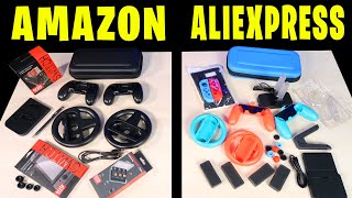 tiré mi dinero ALIEXPRESS vs AMAZON 😈 LOS PACKS de ACCESORIOS de Nintendo SWITCH [upl. by Gena]