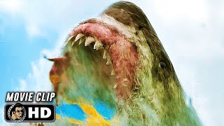 The Sharks Attack The Beach Scene  MEG 2 THE TRENCH 2023 Megalodon Movie CLIP HD [upl. by Salome]