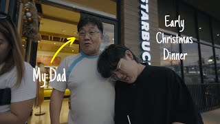 PreChristmas Dinner with Papa Bae ft FILIPINO TIME Short Vlog  Jinho Bae [upl. by Mehalek942]