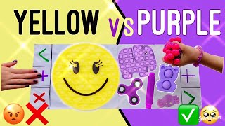 FIDGET TRADING  YELLOW VS PURPLE 💛💜 SHE CHEATED 😠 [upl. by Shanta]