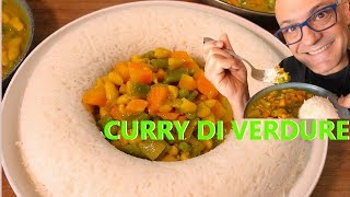 Verdure al Curry con Riso Basmati PIATTO UNICO cottura per ASSORBIMENTO del riso e verdure al curry [upl. by Mccallion]