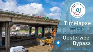 Timelapse 2024Part 5  Oosterweelverbinding Bypass Ring Antwerpen viaduct Merksem [upl. by Vadnee279]