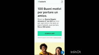 Buono Amazon isybank  da 30€ per ogni amico fino a 3000€  GRATIS [upl. by Harberd]