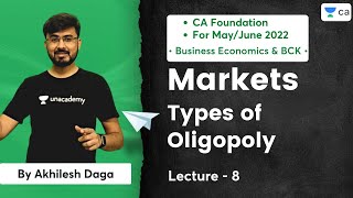 L8 Markets  Types of Oligopoly  CA Foundation Economics amp BCK MayJune 2022  Akhilesh Daga [upl. by Aneehc690]