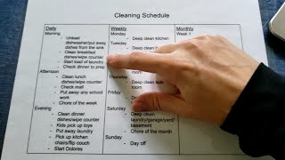 QUICK cleaning schedule  daily weekly monthly cleaning schedule  homemaking  stay at home mom [upl. by Christian714]