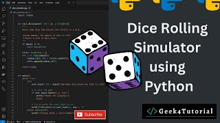 Build a Dice Rolling Simulator in Python  Python Projects for Beginners  2024 [upl. by Eanerb99]