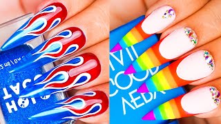 212 The Oddly Satisfying Colorful Nails 💅 Satisfying Nails Tutorial Video [upl. by Vihs]