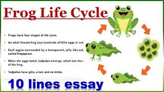 Frog Life CycleLife Cycle of Frog10 lines essay [upl. by Ahseken677]