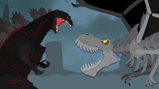 Shin Godzilla vs World Gobbler  DinoMania  Monster Battle  Godzilla Cartoons [upl. by Esylla]