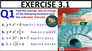 Exercise 31 Question 1 class 12 Maths New KPK Book  Ex 31 Q No 1 Differentiation Study With Me [upl. by Ivets451]