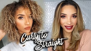 How to Straighten Curly Hair FAST  How Im Growing My Hair Out [upl. by Flita]