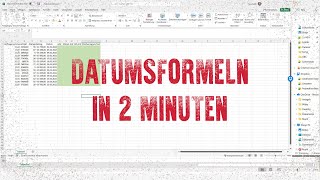 Excel Jahr Monat Kalenderwoche und Wochentag in 2 Minuten [upl. by Adlin421]