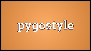 Pygostyle Meaning [upl. by Mushro]