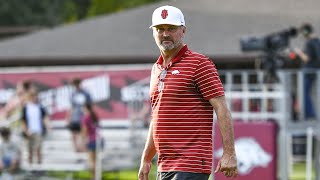 Arkansas soccer coach Colby Hale players recap NCAA Tournament win over Oklahoma State [upl. by Niassuh]