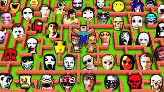 SURVIVAL MAZE with 1000 OBUNGA NEXTBOTS in MINECRAFT animation  Gameplay  Coffin meme [upl. by Ahsemrak]