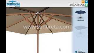 Parasoles sombrillas de madera SunBreta®  Simulador 3D  wwwsunbretacom [upl. by Serrell289]