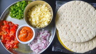 Cheese loaded readymade base pizza recipe readymade base cheese burst pizza homemade pizza recipe [upl. by Anazus283]