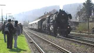 Dampfsonderzug der Dampfmacher Bebra im Bahnhof GlauburgStockheim [upl. by Nimrak746]