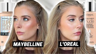 Maybelline Super Stay 24 Hour Skin Tint vs LOreal True Nude Match Hyaluronic Tinted Serum [upl. by Soloman]