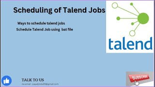 Scheduling Talend Open Studio JobsTalend Job Deployment amp SchedulingScheduling execution of a Job [upl. by Noyek]