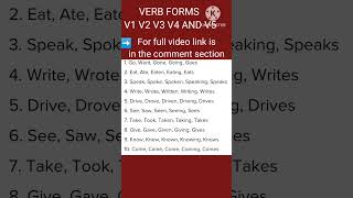 50 Verb forms V1 V2 V3 V4 and V5 English Grammar verbsgrammarshortsviral [upl. by Mattson]