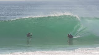 Storm swell brings INSANE barrels  Bodyboarding RAW FOOTAGE Pierre Louis Costes [upl. by Dor942]