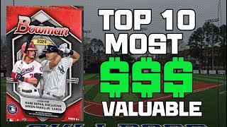 TOP 10 MOST VALUABLE CARDS IN 2024 BOWMAN [upl. by Thagard]