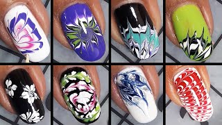 30 Marble Nail Art Designs  Easy Drag Marble Nails Compilation  Nailicious [upl. by Tomasz]