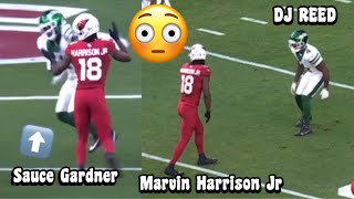 Marvin Harrison Jr Vs Sauce Gardner amp DJ Reed 🔥😳 WR vs CB Cardinals vs Jets 2024 highlights [upl. by Zerla]