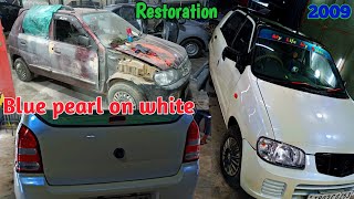 Maruti Suzuki Alto 2009 Restoration  Blue Pearl On White Colour [upl. by Hayila]