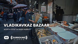 Vladikavkaz Bazaar Republic of North OssetiaAlania — Cinematic Walking Tour  Binaural ASMR [upl. by Bena]