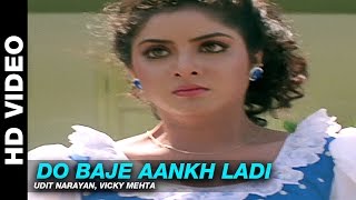 Do Baje Aankh Ladi  Dil Ka Kya Kasoor  Anwar Sagar  Prithvi amp Divya Bharti [upl. by Deeas]