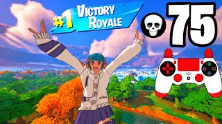 75 Elimination Solo Squads Yuki Skin Gameplay quotZero Buildquot Wins Fortnite Chapter 4 Season 1 [upl. by Llenna]