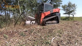 Disc Mulcher Destroys Trees and Brush Fast Runs on 2030 gpm Skid Steers [upl. by Gignac]